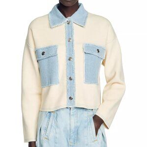 Sandro wool blend cardigan, Snap Cropped